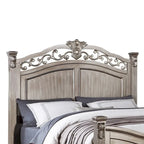 Wood Bed in Antique Silver