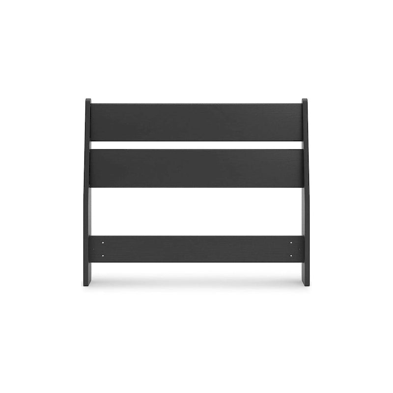 Black Panel Headboard with Dresser and Nightstand