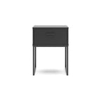 Black Panel Headboard with Dresser and Nightstand