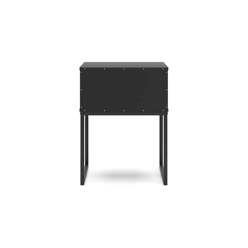 Black Panel Headboard with Dresser and Nightstand