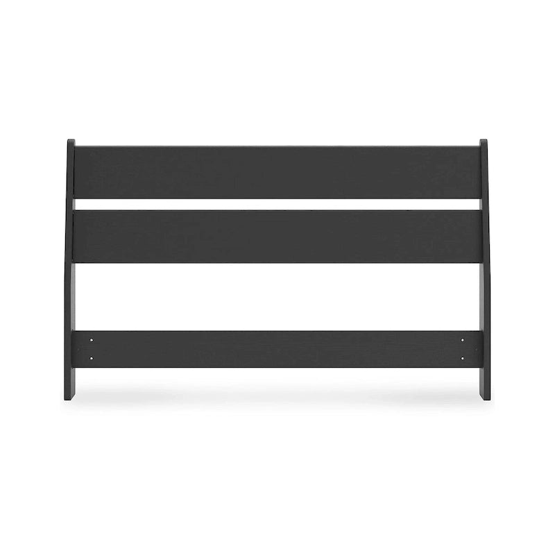 Black Panel Headboard with Dresser and Nightstand