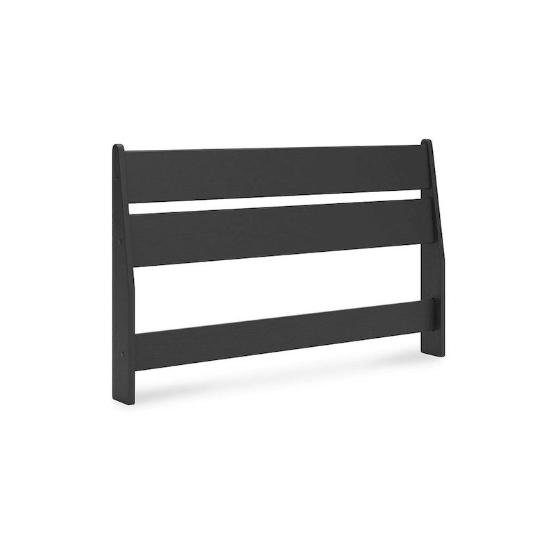 Black Panel Headboard with Dresser and Nightstand