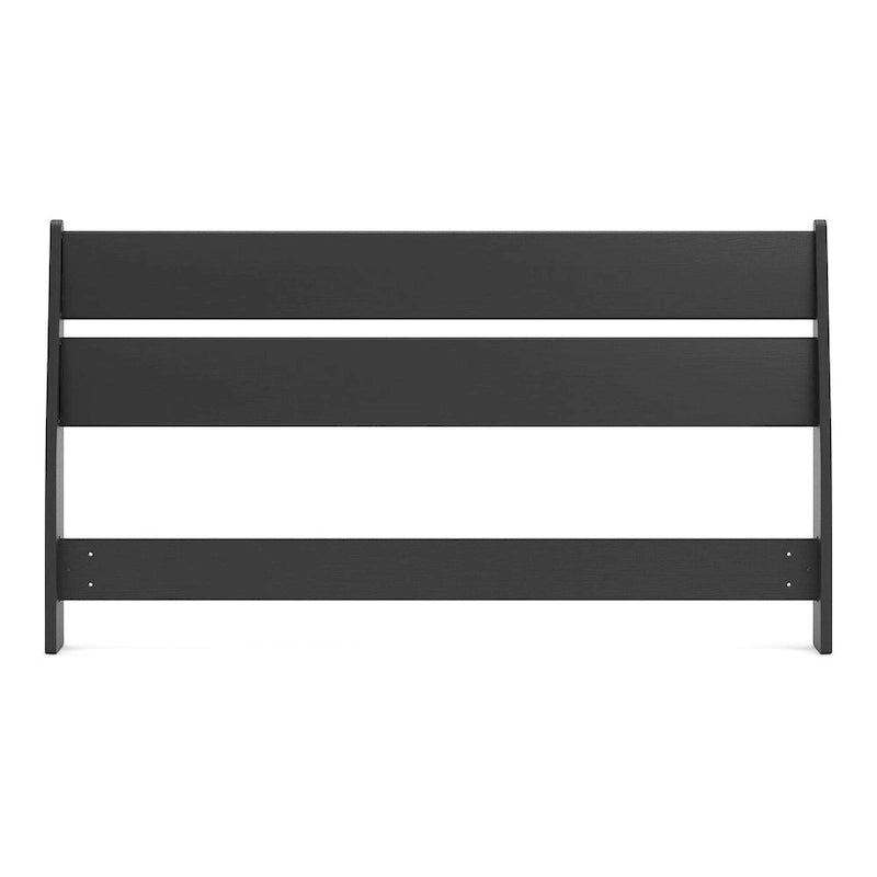 Black Panel Headboard with Dresser and Nightstand