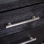 Modern Black Solid Wood Bed and 2 Nightstand Bedroom Package With LED Headboard
