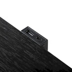 Modern Black Solid Wood Bed and 2 Nightstand Bedroom Package With LED Headboard