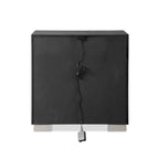 Modern Black Solid Wood Bed and 2 Nightstand Bedroom Package With LED Headboard