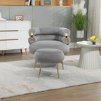 Accent Chair Modern Upholstered Armchair Tufted Chair with Metal Frame - 29.13 x 27.95 x 28.35