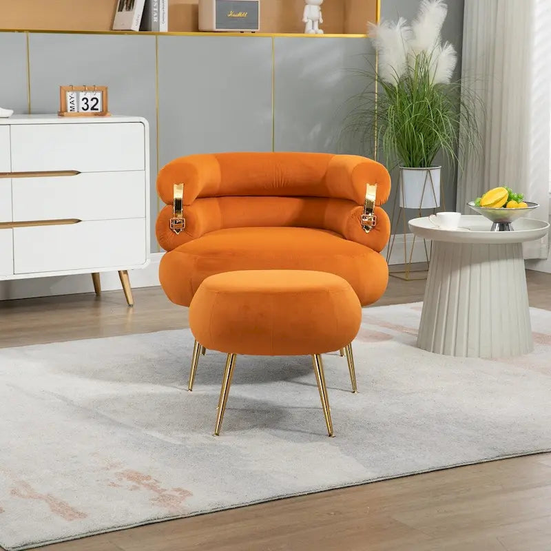 Accent Chair Modern Upholstered Armchair Tufted Chair with Metal Frame - 29.13 x 27.95 x 28.35