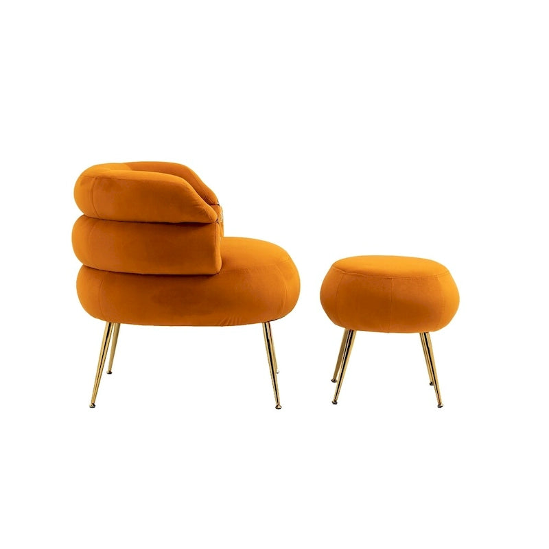 Accent Chair Modern Upholstered Armchair Tufted Chair with Metal Frame - 29.13 x 27.95 x 28.35