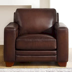 Hydeline Alice Top Grain Leather Armchair With Feather, Memory Foam and Springs