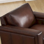 Alice Top Grain Leather Armchair With Feather, Memory Foam and Springs