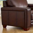 Alice Top Grain Leather Armchair With Feather, Memory Foam and Springs