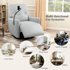 270 Degree Swivel Electric Recliner with a Phone Holder