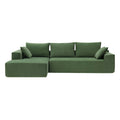 109-inch Green Modular L-shaped Minimalist Upholstered Sectional Sofa with Two Pieces - 109W x 68D x 28.5H