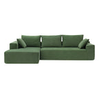 109-inch Green Modular L-shaped Minimalist Upholstered Sectional Sofa with Two Pieces - 109W x 68D x 28.5H