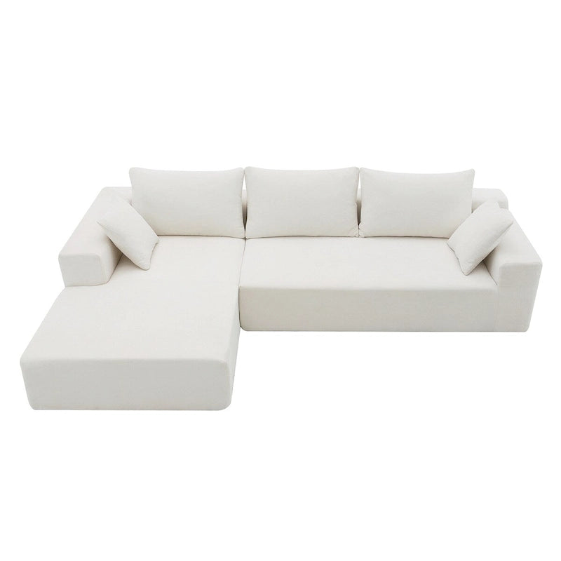 109-inch Green Modular L-shaped Minimalist Upholstered Sectional Sofa with Two Pieces - 109W x 68D x 28.5H