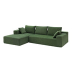 109-inch Green Modular L-shaped Minimalist Upholstered Sectional Sofa with Two Pieces - 109W x 68D x 28.5H