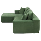 109-inch Green Modular L-shaped Minimalist Upholstered Sectional Sofa with Two Pieces - 109W x 68D x 28.5H