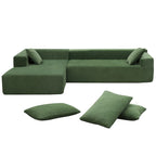 109-inch Green Modular L-shaped Minimalist Upholstered Sectional Sofa with Two Pieces - 109W x 68D x 28.5H