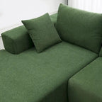 109-inch Green Modular L-shaped Minimalist Upholstered Sectional Sofa with Two Pieces - 109W x 68D x 28.5H