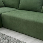 109-inch Green Modular L-shaped Minimalist Upholstered Sectional Sofa with Two Pieces - 109W x 68D x 28.5H