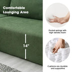 109-inch Green Modular L-shaped Minimalist Upholstered Sectional Sofa with Two Pieces - 109W x 68D x 28.5H