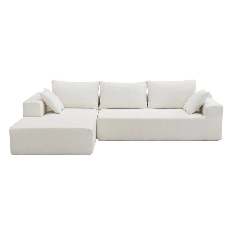 109-inch Green Modular L-shaped Minimalist Upholstered Sectional Sofa with Two Pieces - 109W x 68D x 28.5H