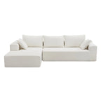 109-inch Green Modular L-shaped Minimalist Upholstered Sectional Sofa with Two Pieces - 109W x 68D x 28.5H