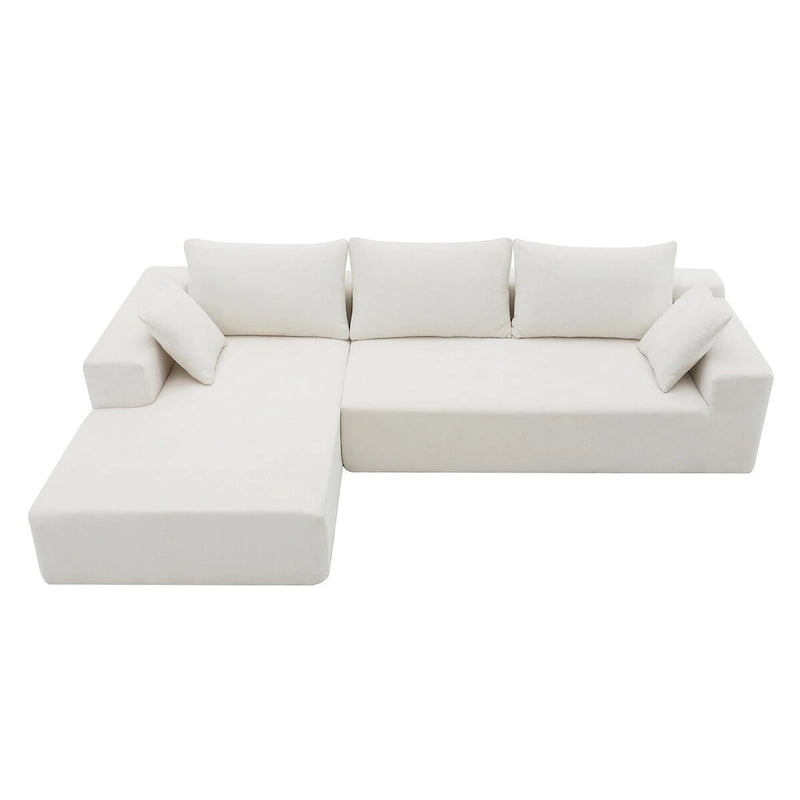 109-inch Green Modular L-shaped Minimalist Upholstered Sectional Sofa with Two Pieces - 109W x 68D x 28.5H