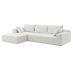 109-inch Green Modular L-shaped Minimalist Upholstered Sectional Sofa with Two Pieces - 109W x 68D x 28.5H