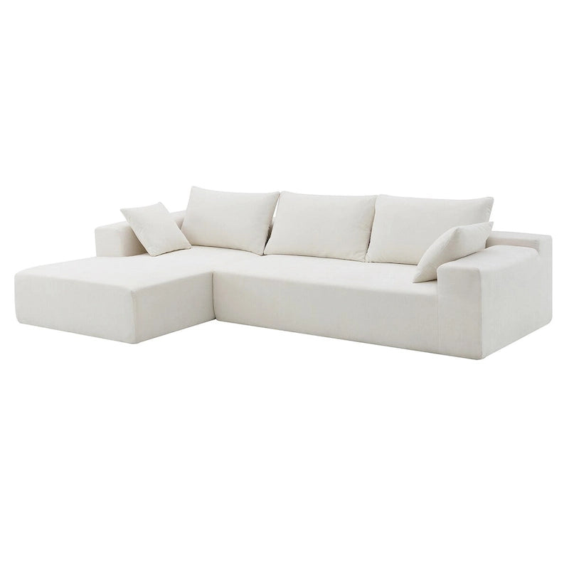 109-inch Green Modular L-shaped Minimalist Upholstered Sectional Sofa with Two Pieces - 109W x 68D x 28.5H
