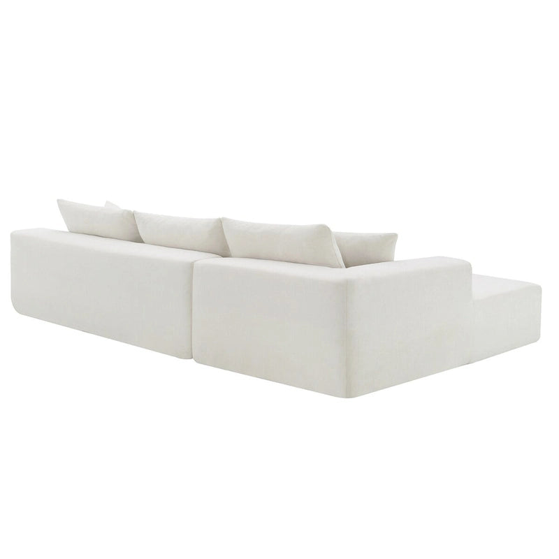 109-inch Green Modular L-shaped Minimalist Upholstered Sectional Sofa with Two Pieces - 109W x 68D x 28.5H