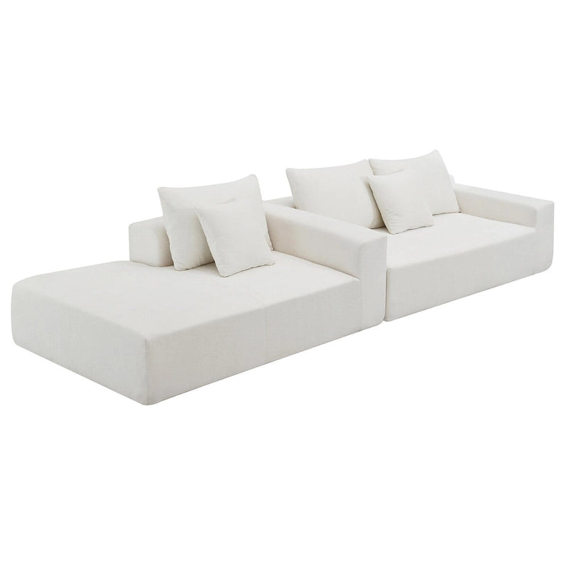 109-inch Green Modular L-shaped Minimalist Upholstered Sectional Sofa with Two Pieces - 109W x 68D x 28.5H