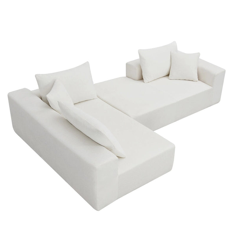 109-inch Green Modular L-shaped Minimalist Upholstered Sectional Sofa with Two Pieces - 109W x 68D x 28.5H