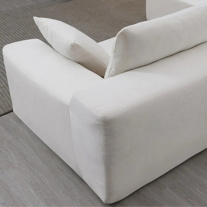 109-inch Green Modular L-shaped Minimalist Upholstered Sectional Sofa with Two Pieces - 109W x 68D x 28.5H