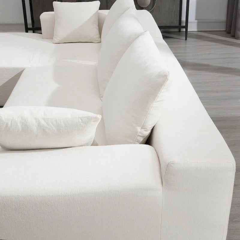 109-inch Green Modular L-shaped Minimalist Upholstered Sectional Sofa with Two Pieces - 109W x 68D x 28.5H