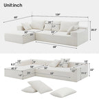 109-inch Green Modular L-shaped Minimalist Upholstered Sectional Sofa with Two Pieces - 109W x 68D x 28.5H