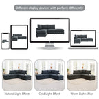 Modern L-Shape 5-Seat Sectional Sofa, Armless Couch, Ottomans, Dark Gray