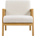 Modern Upholstered Fabric Accent Chair with Rattan Sides - 273031