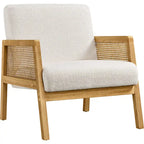 Modern Upholstered Fabric Accent Chair with Rattan Sides - 273031