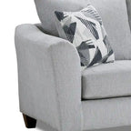 2-Piece Living Room Package, Sofa and Cocktail Ottoman, Herringbone Silver