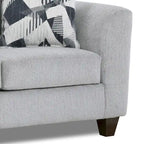 2-Piece Living Room Package, Sofa and Cocktail Ottoman, Herringbone Silver