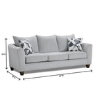 2-Piece Living Room Package, Sofa and Cocktail Ottoman, Herringbone Silver
