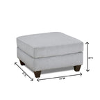 2-Piece Living Room Package, Sofa and Cocktail Ottoman, Herringbone Silver
