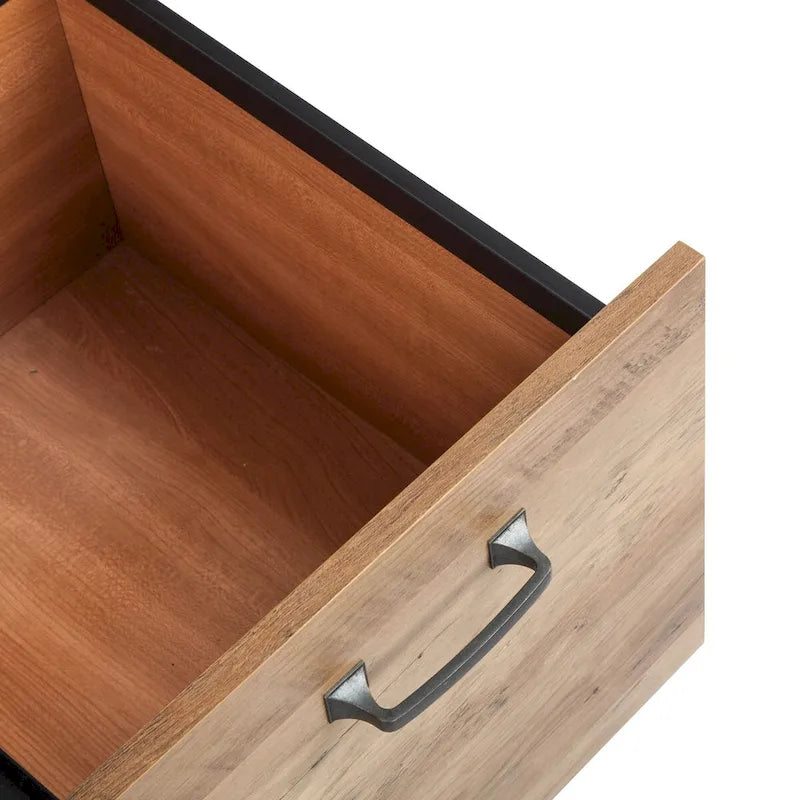 Farmhouse Pedestal Desk in Rustic Oak