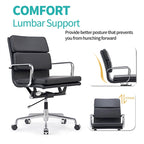 Office Chair PU Leather Adjustable ErgoChair with Thickened Cushion