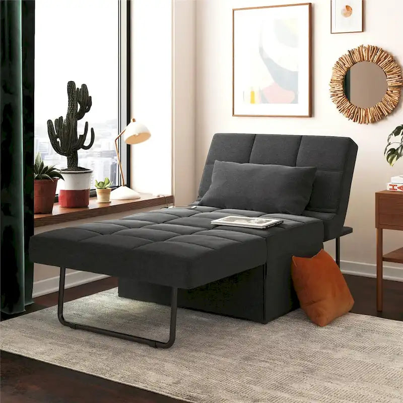 Convertible Lounger Ottoman Sofa Chair with 4-in-1 Design