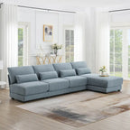 Oversized Deep Seat Sectional Sofa with Reversible Chaise,Convertible L-shaped Couch,Blue