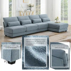 Oversized Deep Seat Sectional Sofa with Reversible Chaise,Convertible L-shaped Couch,Blue