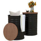 Nesting Storage Ottomans (2-Pack) with Lids, Hidden Space
